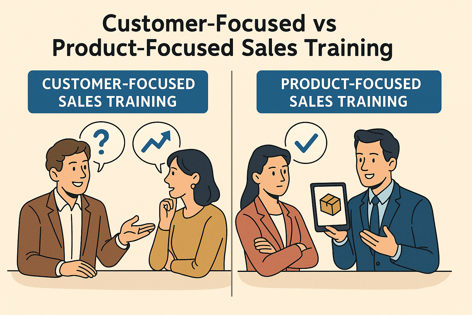 Customer-focused vs product-focused sales training image